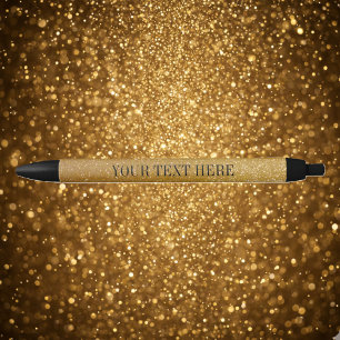 Personalised gold glitter pen custom luxe text