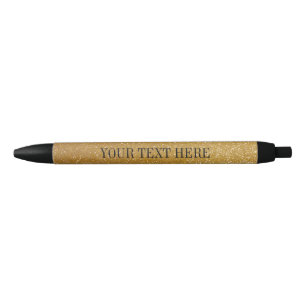 Personalised gold glitter pen   custom luxe text