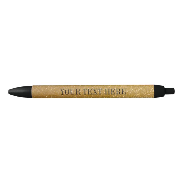 Personalised gold glitter pen | custom luxe text (Front)