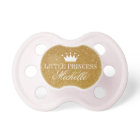 Personalised gold glitter princess crown pacifier