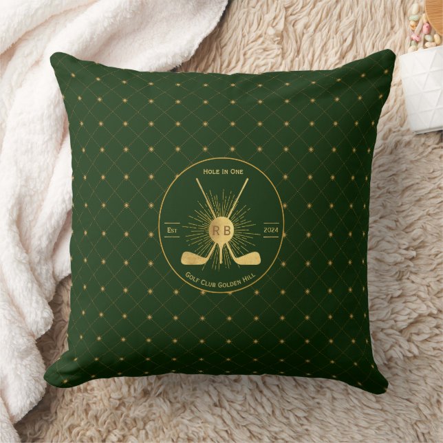  Personalised Gold Golf Clubs Cushion (Blanket)