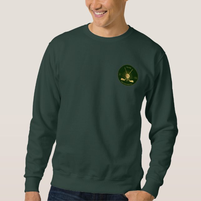 Personalised Gold Golf Clubs Sweatshirt (Front)