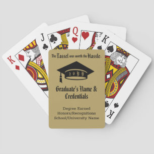 Personalised Gold Graduation Cap and Tassel Playing Cards