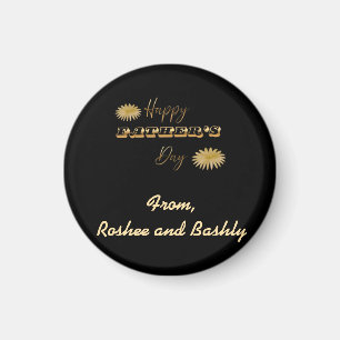 Personalised Gold Happy Father's Day Gift Magnet