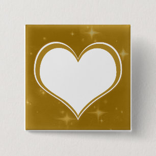 Personalised Gold Heart 15 Cm Square Badge