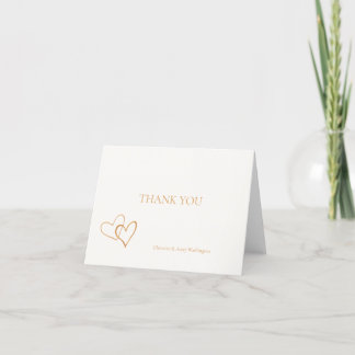Personalised Gold Hearts Thank you Card