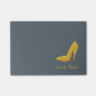 Personalised Gold high heel shoe Post-it Notes