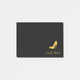 Personalised Gold high heel shoe Post-it Notes