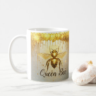 Personalised Gold Honey Bee Beehive Honeybee Coffee Mug