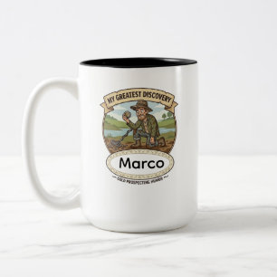 Personalised Gold Hunter Gift - Custom Name Metal  Two-Tone Coffee Mug