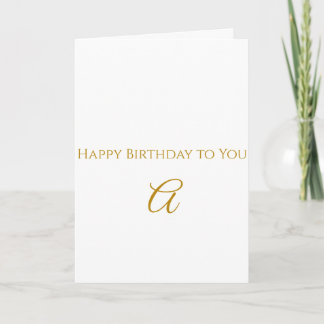 Personalised Gold Initial Happy Birthday Card