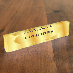 Personalised Gold Look Elegant Glamour Template Nameplate