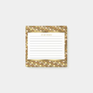 Personalised Gold Mermaid Scales 3x3 Post-it Notes