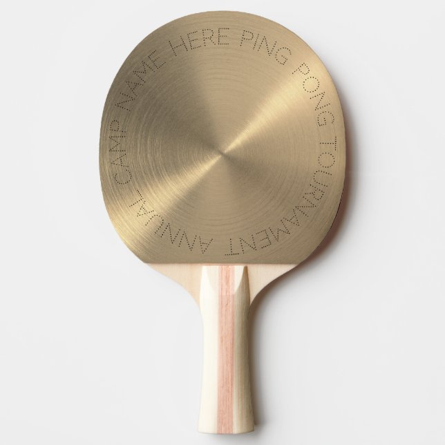Personalised Gold Metallic Ping Pong Paddle (Front)