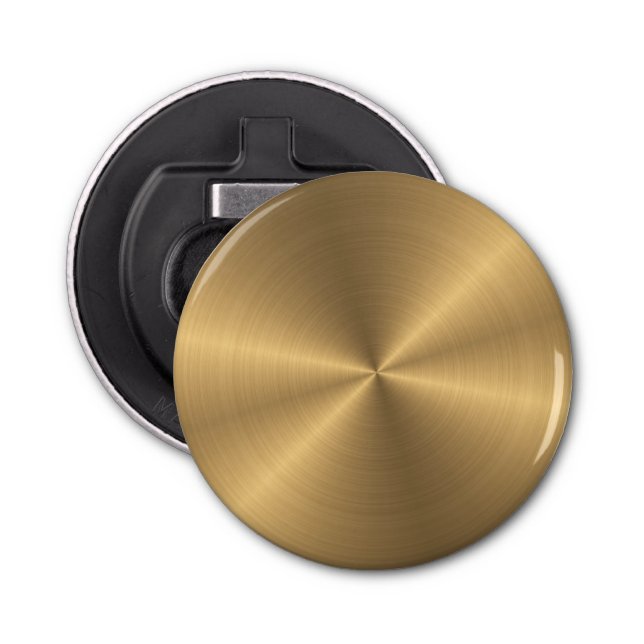 Personalised Gold Metallic Radial Texture Bottle Opener (Front)