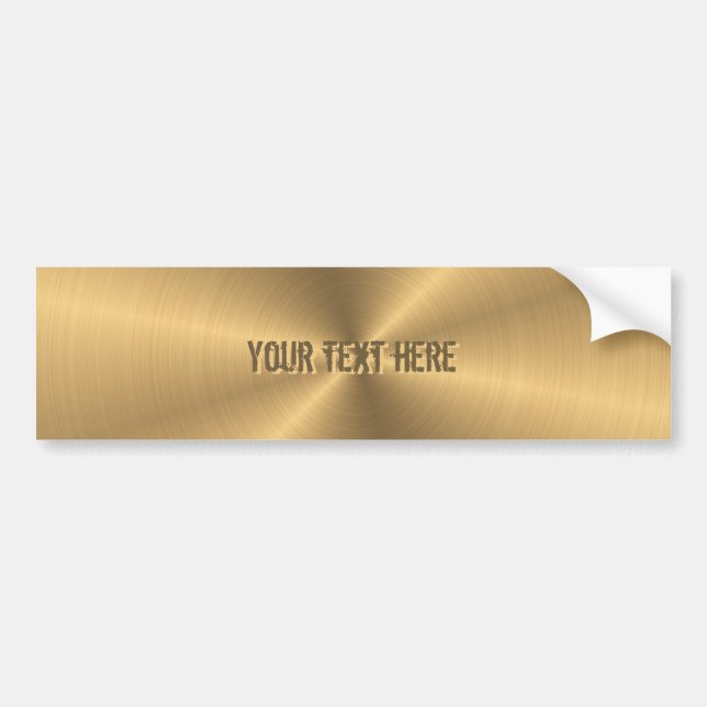 Personalised Gold Metallic Radial Texture Bumper Sticker (Front)