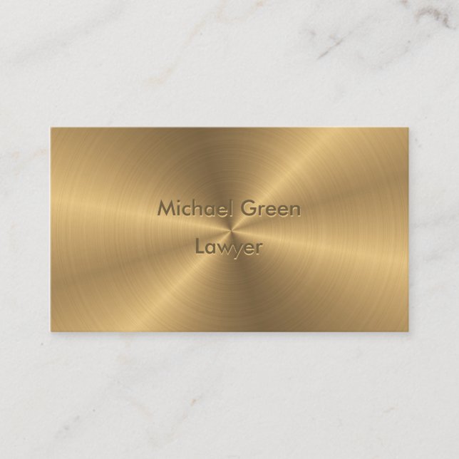 Personalised Gold Metallic Radial Texture Business Card (Front)