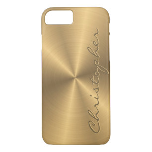 Personalised Gold Metallic Radial Texture iPhone 8/7 Case