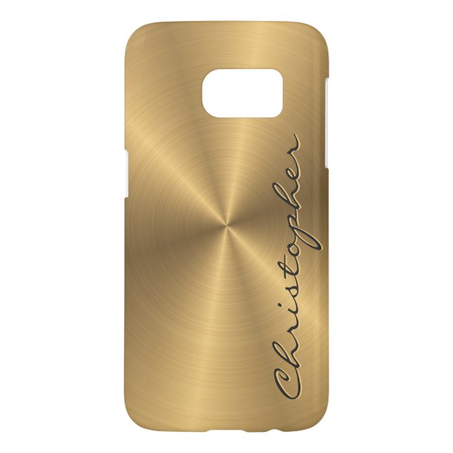Personalised Gold Metallic Radial Texture Case-Mate Samsung Galaxy Case (Back)