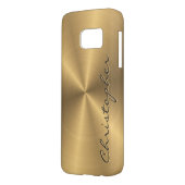 Personalised Gold Metallic Radial Texture Case-Mate Samsung Galaxy Case (Back Left)