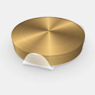 Personalised Gold Metallic Radial Texture Coaster Set