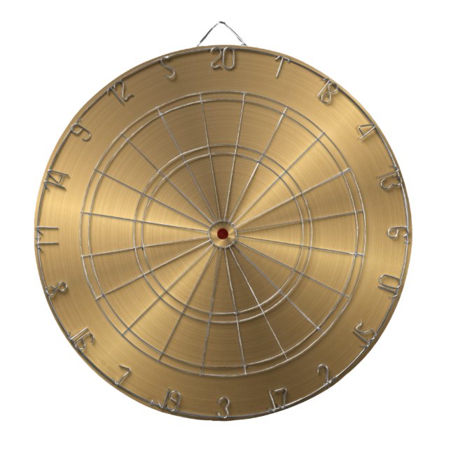 Personalised Gold Metallic Radial Texture Dartboard (Front)