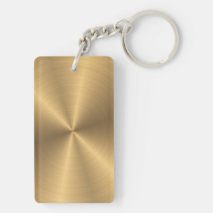 Personalised Gold Metallic Radial Texture Key Ring
