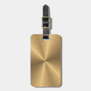 Personalised Gold Metallic Radial Texture Luggage Tag