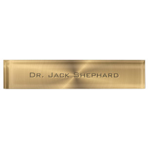 Personalised Gold Metallic Radial Texture Nameplate