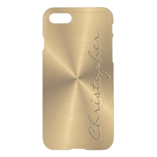 Personalised Gold Metallic Radial Texture iPhone SE/8/7 Case