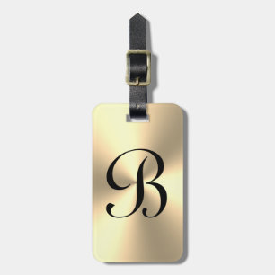 Personalised gold metallic travel luggage tag