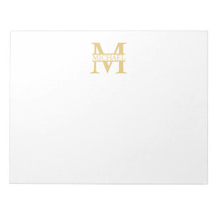 Personalised Gold Monogram and Name Notepad
