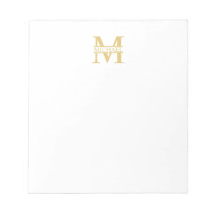 Personalised Gold Monogram and Name Notepad