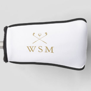 Personalised Gold Monogram Golf Clubs Head Cover