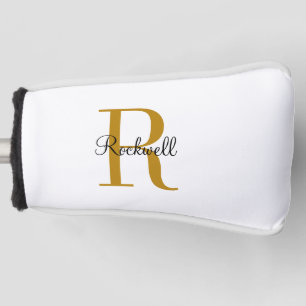 Personalised Gold Monogram Name Initial  Golf Head Cover