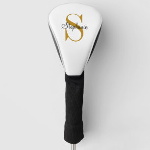Personalised Gold Monogram Name Initial Golf Head  Golf Head Cover