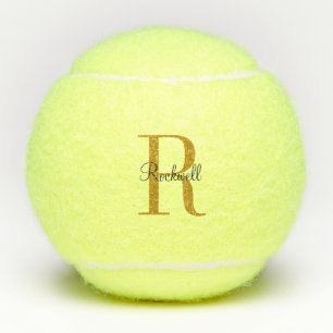 Personalised Gold Monogram Name Initial  Tennis Balls