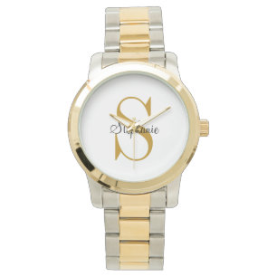 Personalised Gold Monogram Name Initial  Watch