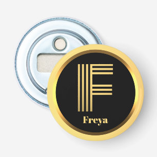 Personalised Gold Monogrammed Letter F Bottle Opener