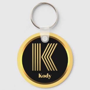 Personalised Gold Monogrammed Letter K Keychain