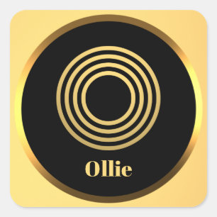 Personalised Gold Monogrammed Letter O Square Sticker