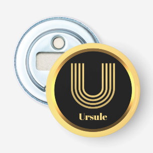 Personalised Gold Monogrammed Letter U Bottle Opener