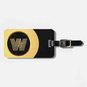 Personalised Gold Monogrammed Letter W Luggage Tag