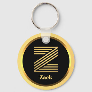 Personalised Gold Monogrammed Letter Z Keychain