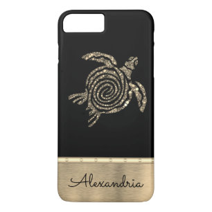 Personalised Gold Mosaic Turtle  iPhone 8 Plus/7 Plus Case