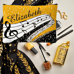 Personalised Gold music theme Accessory Pouch