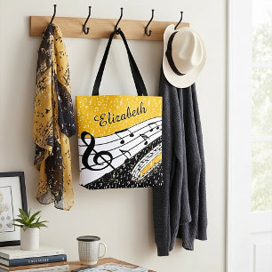 Personalised Gold music theme Tote Bag
