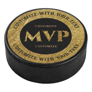 Personalised Gold MVP Hockey Puck