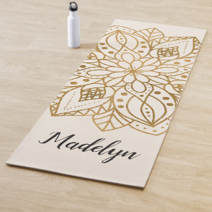Personalised Gold Nature Mandala  Yoga Mat