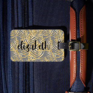 Personalised Gold Palm Chic Luggage Tag